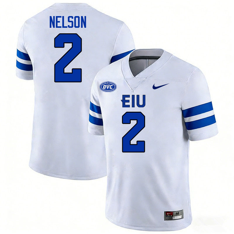 Eastern Illinois Panthers #2 CJ Nelson College Football Jerseys,Uniforms-White